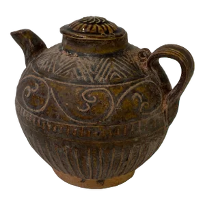Chinese Ware Brown Glaze Pattern Ceramic Jar Vase Display Art