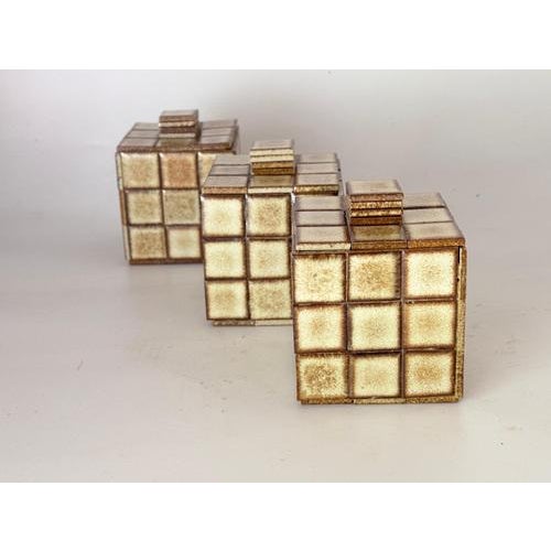 Ceramic Ceramic Boxes with Small Ceramic Tiles Decoration, 1970s, Set of 3 For Sale - Image 7 of 8