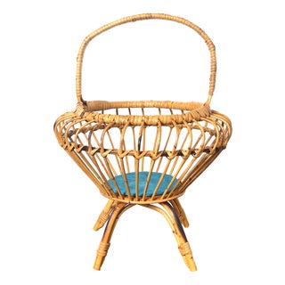 Vintage Wicker Storage Box, Italy, 1960s For Sale