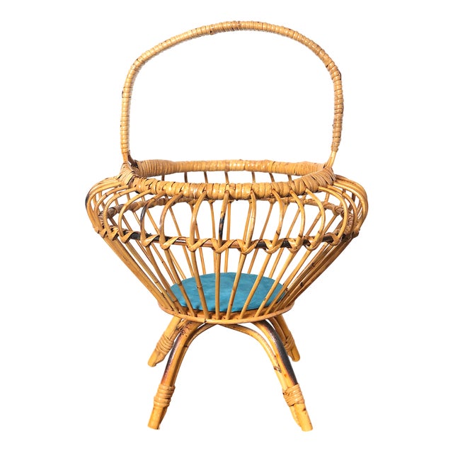 Vintage Wicker Storage Box, Italy, 1960s For Sale