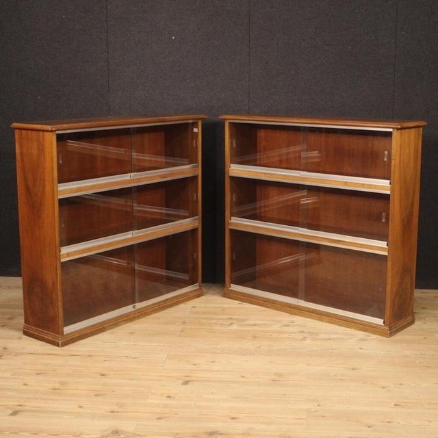 Italian Walnut Bookcase, 1960s For Sale - Image 4 of 14