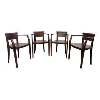Vintage Art Deco Armchairs, 1920s, Set of 4 For Sale