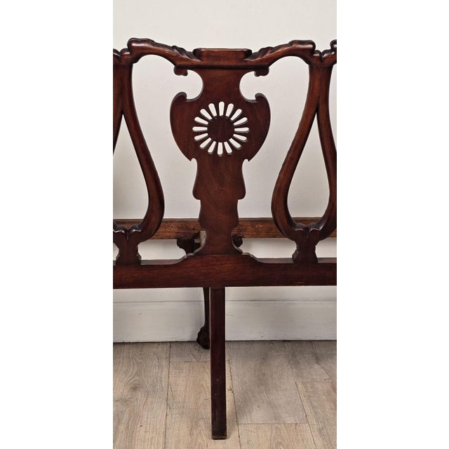 19th Century English or Irish Mahogany Chippendale Settee For Sale - Image 11 of 11