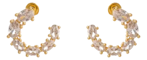 Crystal Radiance Stud Hoop Earrings, A Pair