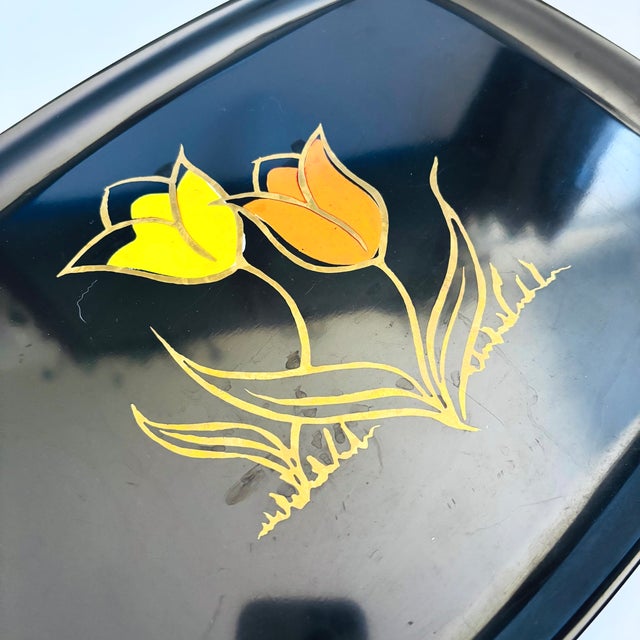 Mid-Century Modern Vintage Couroc Tulip Tray For Sale - Image 3 of 9