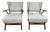 Armchairs in Wood and Bouclé Fabric, 1950s, Set of 2 For Sale