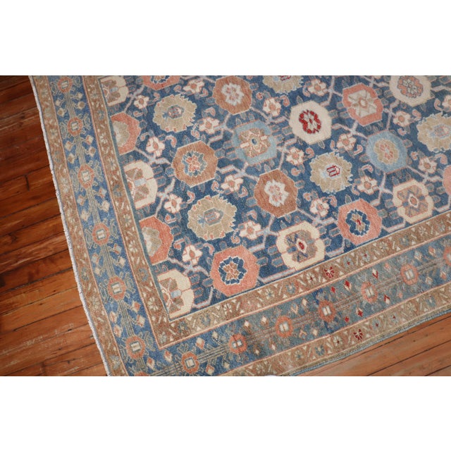 Antique Zabihi Collection Persian Decorative Blue Rug - 4'6" x 6'5" For Sale In New York - Image 6 of 8