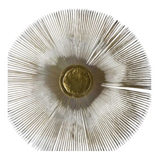 Lawrence Casadevall Brutalist Brass Starburst Wall Sculpture, Circa 1970 For Sale