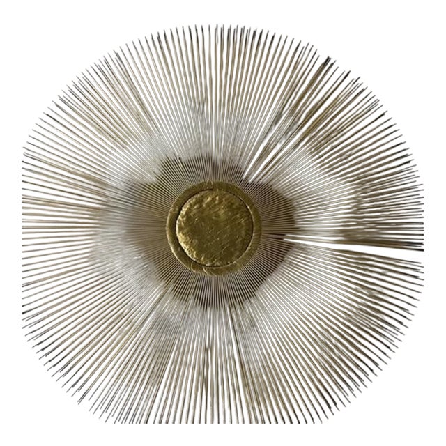 Lawrence Casadevall Brutalist Brass Starburst Wall Sculpture, Circa 1970 For Sale