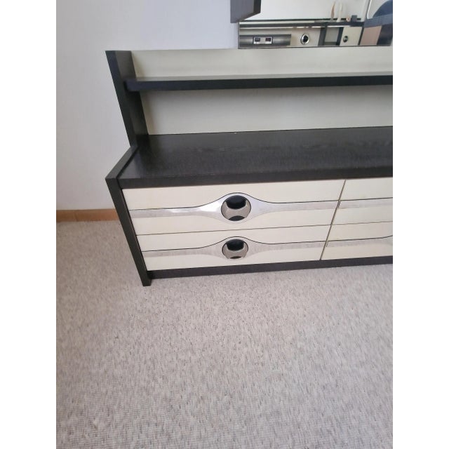 Wood Vintage Commode with Mirror For Sale - Image 7 of 12