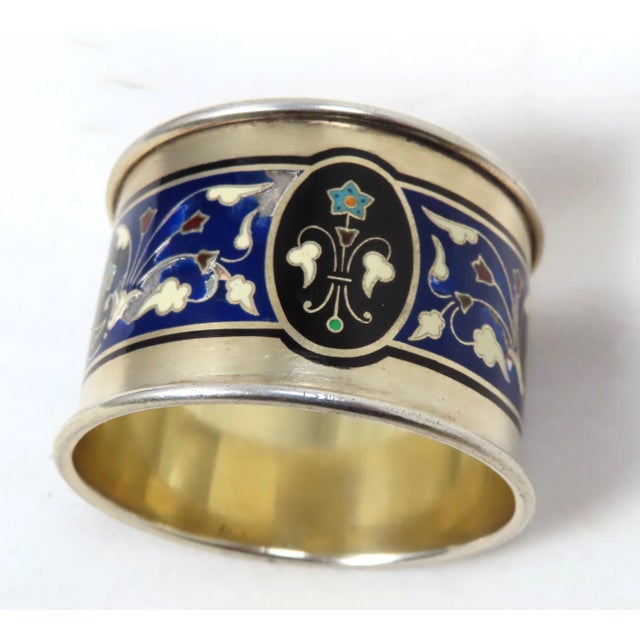 Antique Sterling Silver Enamel Napkin Ring by David Andersen of Oslo Norway For Sale - Image 13 of 13