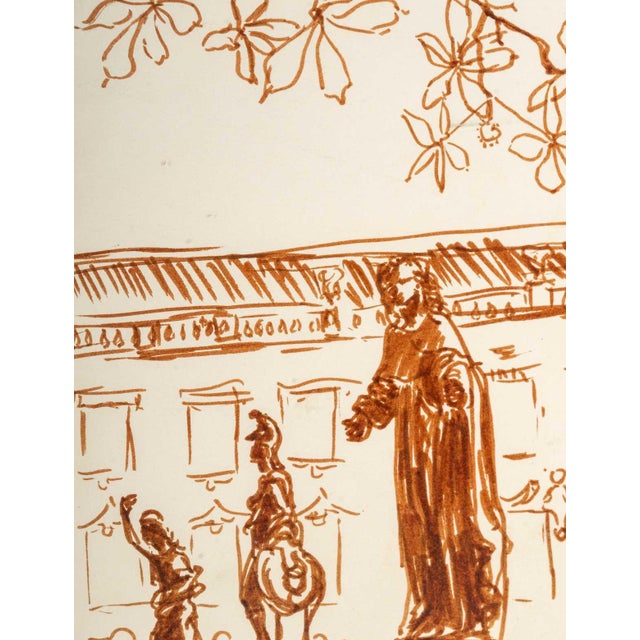 Ochre Felt,Tip Drawing by Luez, 20th Century For Sale - Image 4 of 7