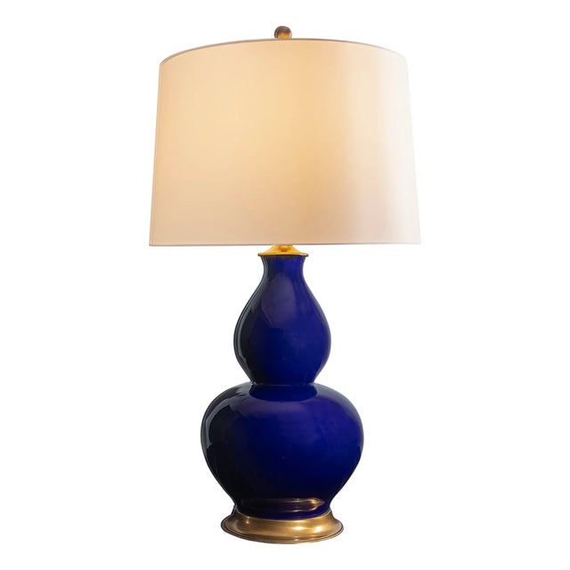 Rockford Navy Double Gourd Lamp For Sale