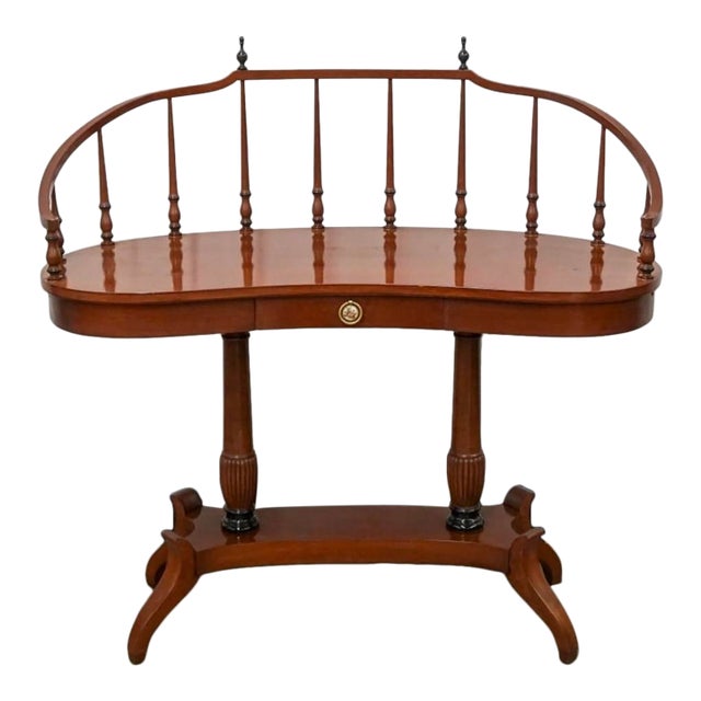 A Ruder Brothers Furniture New York Duncan Phyfe Style Mahogany Kidney Desk with pull out Trays extensions. Measures 41.5"...