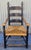 Folk Art 1960s Ladder Back Arm Chair & Foot Stool Set For Sale - Image 3 of 12