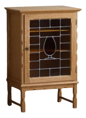 Small Mid-Century Danish Oak Cabinet with Glass Front, 1960s