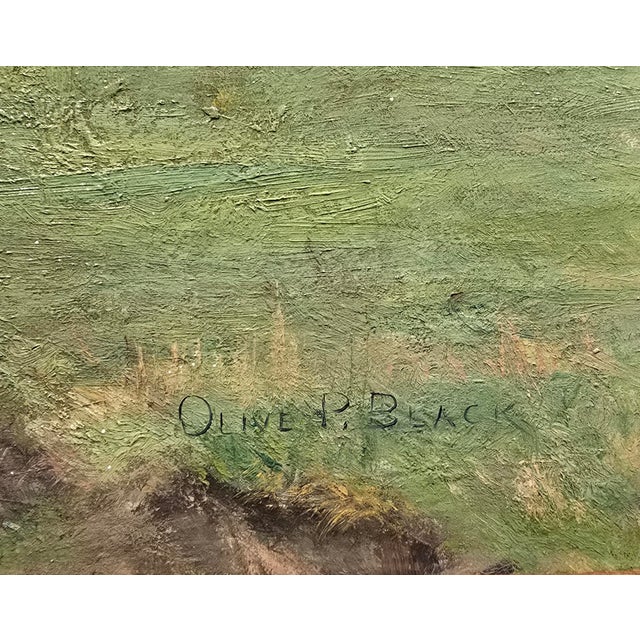 1910s Olive Parker Black "Trout Stream" Original 1910s East Coast Impressionist Oil Painting For Sale - Image 5 of 13