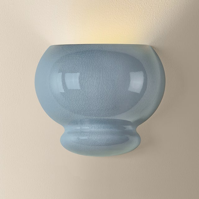 Ceramic Mitzi Pia 10 in. 1 Light Wall Sconce in Aged Brass and Ceramic Chateau Crackle Finish For Sale - Image 7 of 8