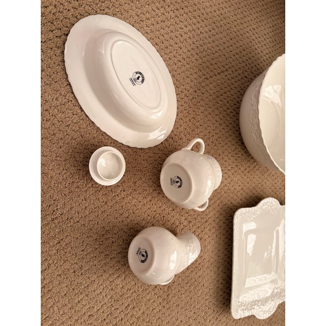 1990s 1990s Ralph Lauren "Claire" by Wedgwood — 45-Piece White China Set (Made in England) For Sale - Image 5 of 11