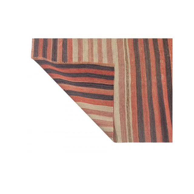 1960s Striped Vintage Kilim Rug - 4`11" X 10`10" For Sale - Image 5 of 6
