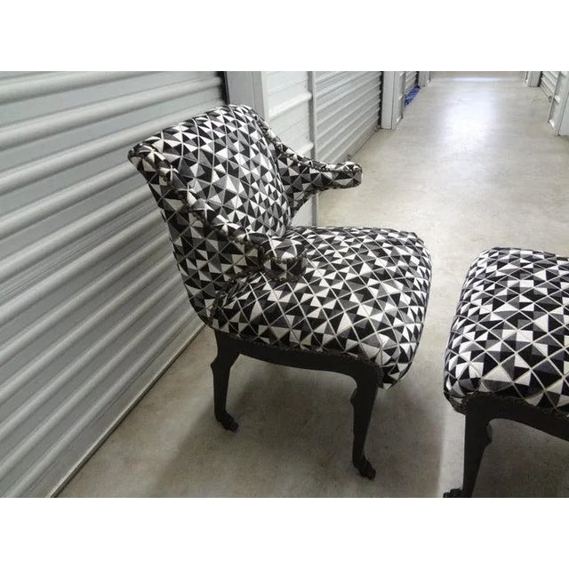 Pair of Grosfeld House Inspired Ebonized Chairs With Hoof Feet For Sale - Image 10 of 13