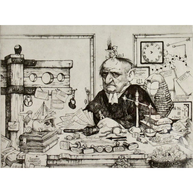 Figurative Charles Bragg The Justice Dept (Department) C.1980 Reproduction Print For Sale - Image 3 of 8