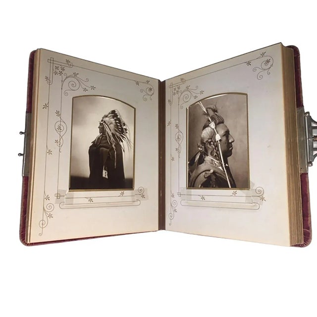 American Indian Red Velvet Photo Book of Indians For Sale In Dallas - Image 6 of 10