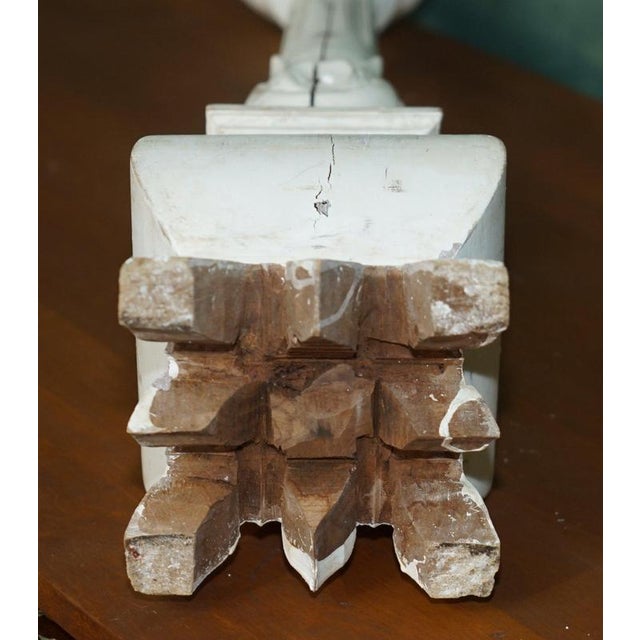 Vintage Painted Carved Oak Decorative Candlesticks, 1940s, Set of 2 For Sale - Image 15 of 17