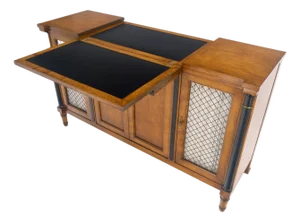 Flip Top Serving Tray Table 4 Doors Credenza Bar Server Sideboard MINT
