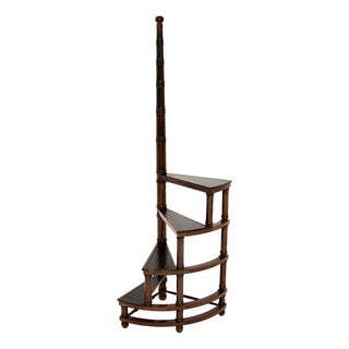 Georgian Leather Top Library Step, 1930s For Sale