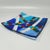 1970s mid-century modern geometric glass vide-poche (catchall), designed and produced by albatros and elegantly signed...