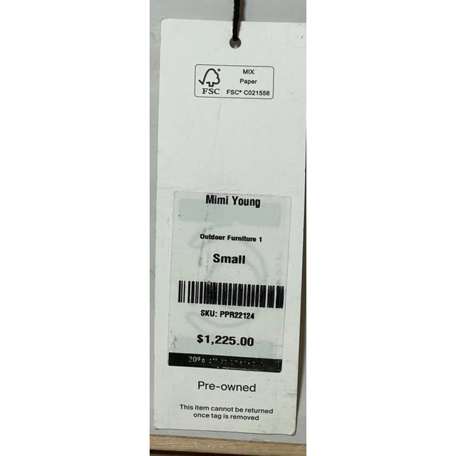 White 1980s Modern Original Mimi Young Abstract Acrylic Object Painting on Paper Framed For Sale - Image 8 of 12