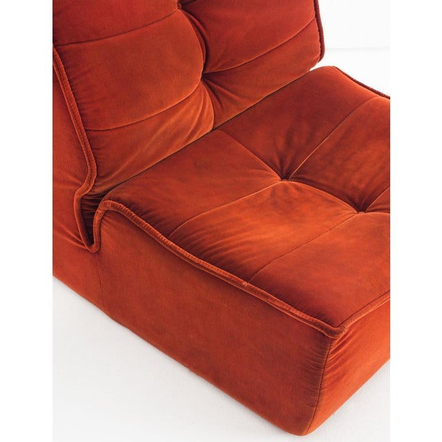 Vintage Velvet Lounge Chair from Ligne Roset, France, 1980s For Sale - Image 9 of 13