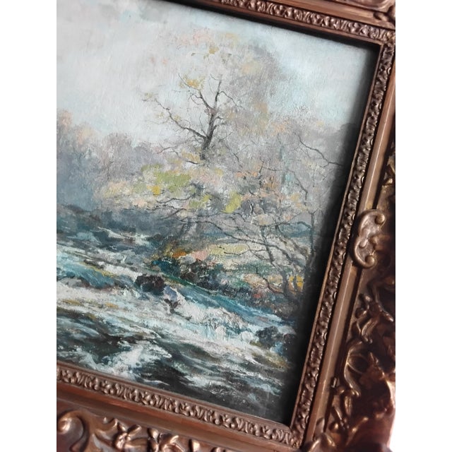 A fine Oil in Canvas By Scottish artist Archibald Kay. A river Landscape scene from the now Trossachs National Park where...