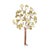 Vintage tree—a three-dimensional art object made of solid red and yellow copper (brass)—designed as wall decor and signed...