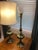 Mid-Century Modern Mid 20th Century Hollywood Regency Rembrandt Brass Lamps With Original Shades - A Pair For Sale - Image 3 of 12