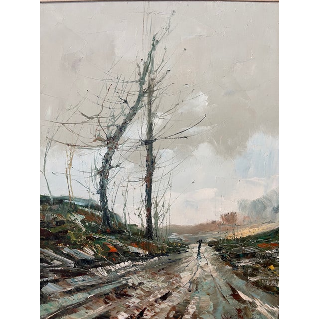 Vintage Impressionist Landscape Likely OilPainting With Ornate Frame For Sale - Image 9 of 9