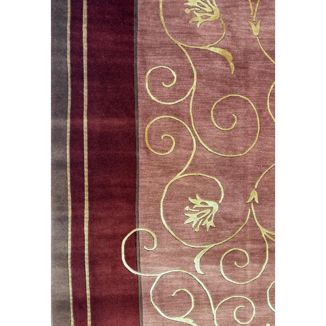 Art Deco Silk and Wool Art Deco Chinese , 7'6" X 9'5" For Sale - Image 3 of 5