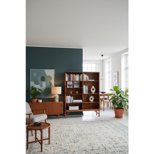 Vintage Teak Bookcase by Børge Mogensen for FDB Møbler, 1960s For Sale - Image 9 of 12
