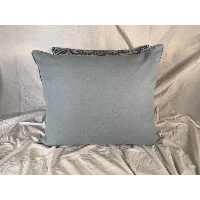 Textile Custom Fortuny Pillows in Carnavalet Pattern, Blue & White For Sale - Image 7 of 9