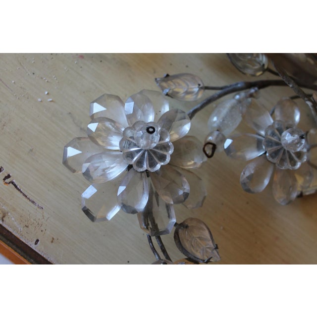Monumental Signed Maison Bagues France Crystal Floral Bouquet Wall Sconces a - Pair For Sale - Image 11 of 12