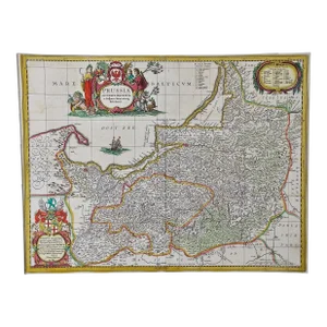 Prussia, Poland, N. Germany, Etc: A Hand-colored 17th Century Map by Janssonius
