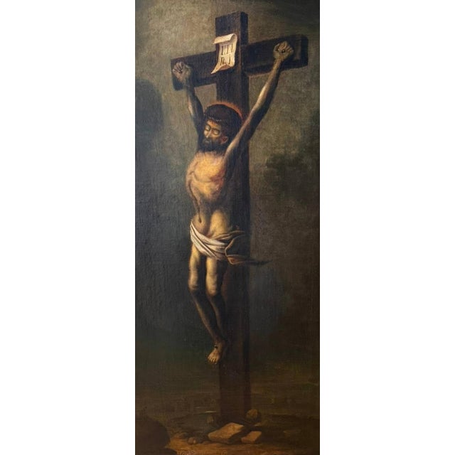 A powerful and deeply moving devotional masterpiece from the spanish golden age, 17th century. this dramatic oil on canvas...