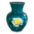 Mid 20th Century Ando Cloissone Vase Teal & Yellow Chrysanthemum For Sale
