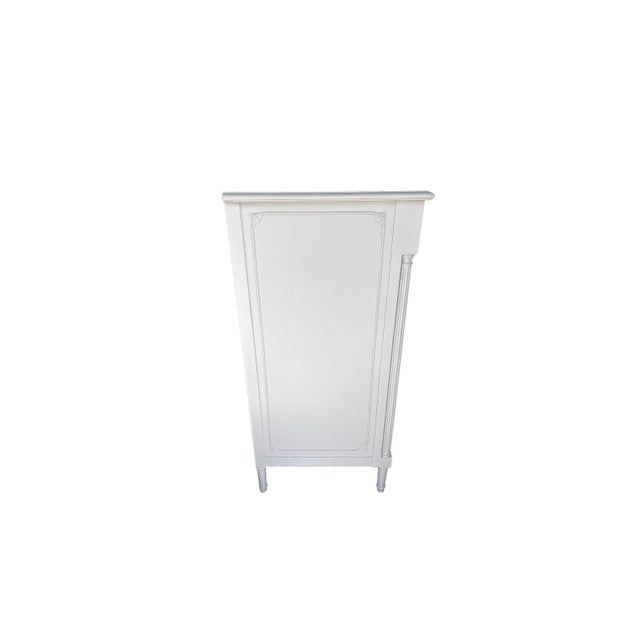 French Antique European Tallboy | Solid Wood Chest of Drawers | French White Dresser | Original Hardware | Beige Mahogany Dresser For Sale - Image 3 of 6