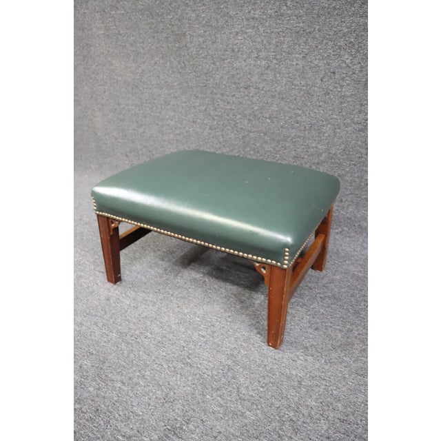 Late 20th Century Classic Leather Company Mid Century Ottoman For Sale - Image 5 of 9