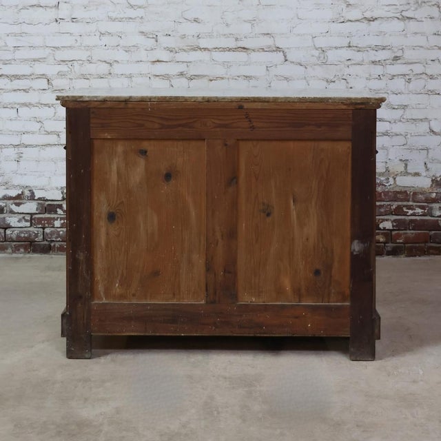 19th Century 19th Century Louis Philippe Walnut Chest With White Marble Top For Sale - Image 5 of 6