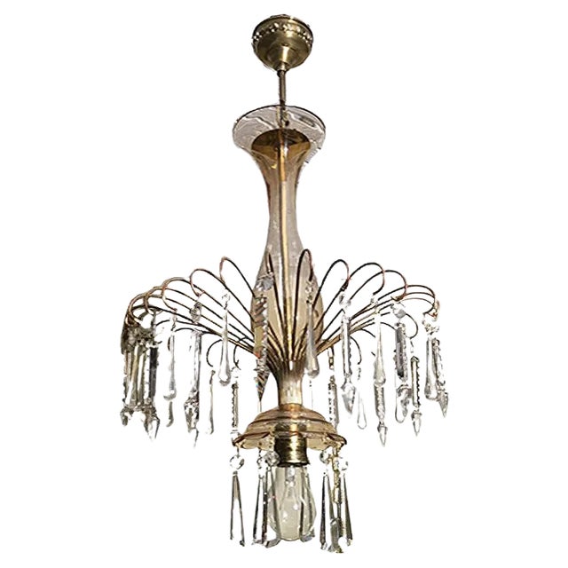 Glass Chandelier, 1970s For Sale