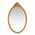 Vintage Large Oval Wood Frame Beveled Vertical Mirror Ornate 48" For Sale