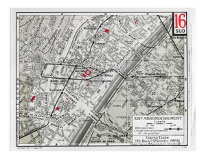 1959 Original Cartes Tarides Map of Paris, XVI Arrondissement